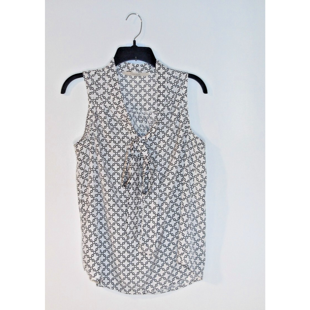 41 Hawthorn Womens Shirt Top Sz S Small Blouse Black White Print/#4194